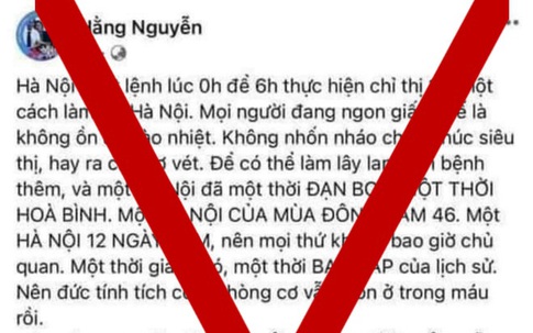 Mời chủ facebook "Hằng Nguyễn" lên làm việc sau bài đăng về Covid-19