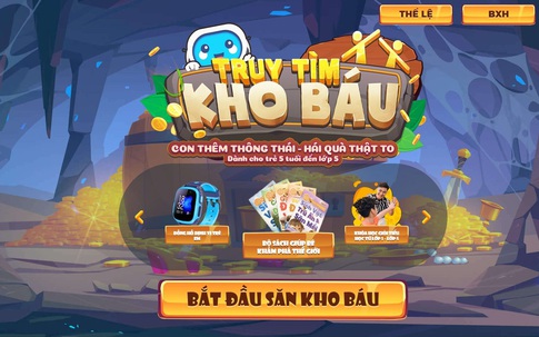 Con thêm thông thái, hái quà thật to với Thử thách Truy tìm kho báu