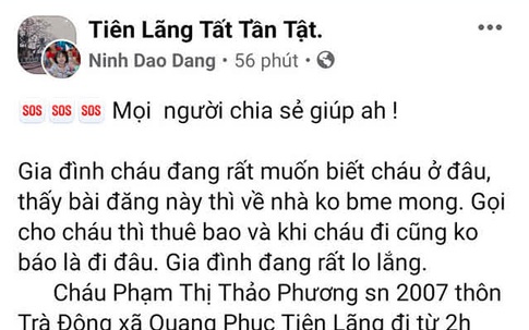 Hải Phòng: Xin phép đi học thêm, nữ sinh lớp 9 không trở về