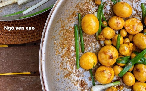 "Ngọc nữ" Hà Tăng làm trứng non cháy tỏi bằng chảo nhôm mẹ cho