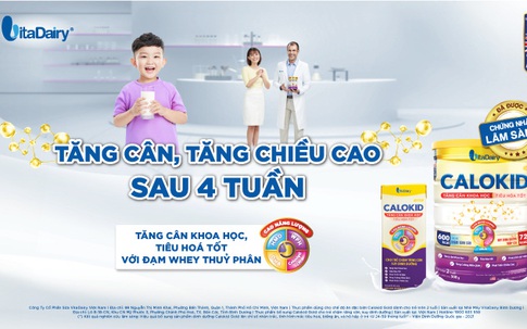Calokid Gold giúp trẻ tăng chiều cao và cân nặng sau 4 tuần
