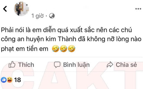 Khoe thành tích "diễn quá xuất sắc" trên Facebook, nam thanh niên Hải Dương bị đề nghị xử phạt