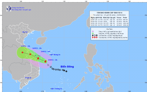 Thông tin khẩn cấp về cơn bão số 6 gây mưa rất to từ chiều nay