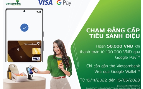 Vietcombank chính thức triển khai dịch vụ thanh toán qua Google Wallet cho thẻ Visa