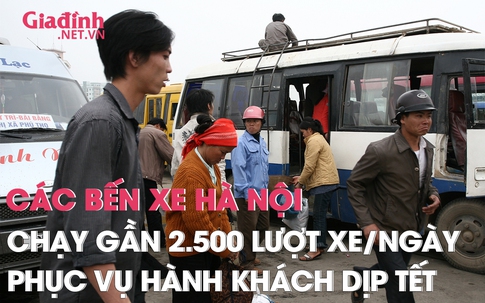 Các bến xe Hà Nội chạy tăng cường gần 2.500 lượt xe/ngày phục vụ hành khách trong dịp Tết Nguyên đán 