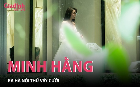 Bắt gặp ca sĩ Minh Hằng chọn váy cưới tại Hà Nội