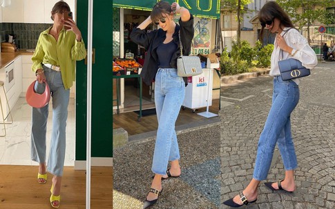 Tham khảo 11 cách diện quần jeans ống đứng xuyên mùa hè của quý cô người Pháp
