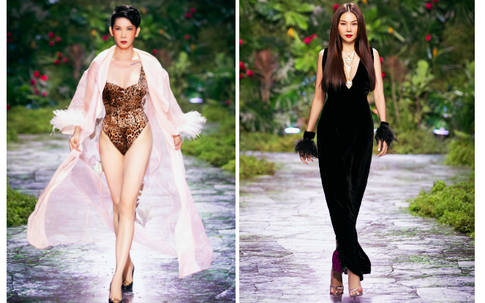 Thanh Hằng, Xuân Lan so trình catwalk trong show của NTK Hà Linh Thư