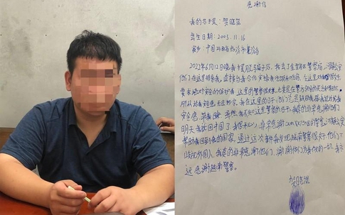 Người đàn ông Trung Quốc gửi thư cảm ơn công an vì được giúp đỡ