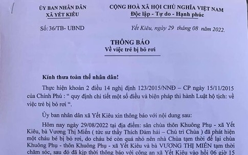 Hải Dương: Xót xa bé gái bị bỏ rơi trong sân chùa kèm mảnh giấy nhờ sư trụ trì nuôi giúp