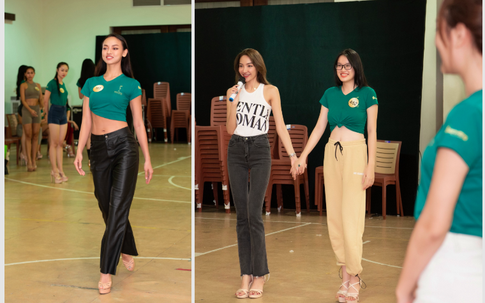 'Đột nhập' hậu trường Miss Grand Vietnam xem 2 Á hậu “Xứ chùa Vàng” thị phạm catwalk