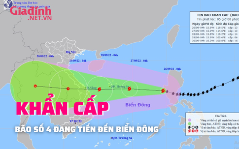 KHẨN CẤP: Bão số 4 giật cấp 14 đang tiến vào Biển Đông