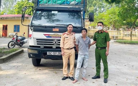 Trộm xe tải chở hơn 400 bao chấu mang bán, đối tượng bị Công an huyện Bình Giang bắt giữ