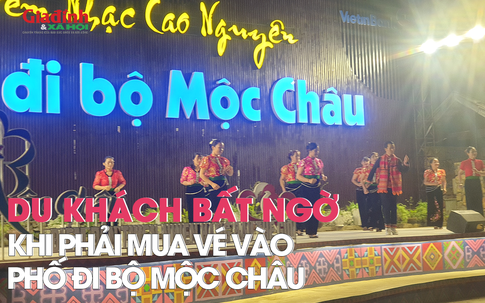 Du khách bất ngờ khi phải mua vé vào phố đi bộ Mộc Châu