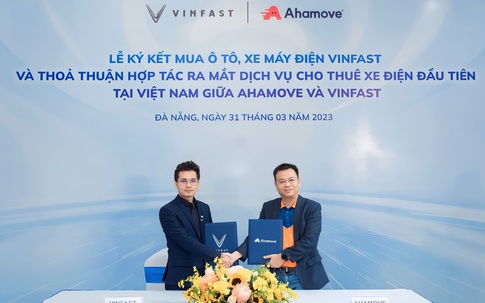 Ahamove mua 200 xe Vinfast để triển khai dịch vụ cho thuê xe máy điện đầu tiên tại Việt Nam