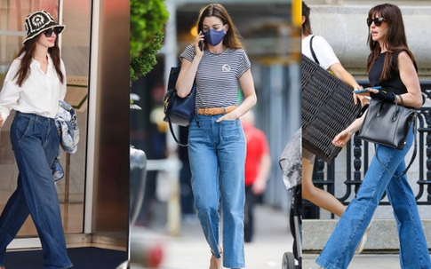 10 cách mặc quần jeans đơn giản mà siêu sang của Anne Hathaway