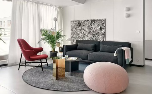 Căn hộ 42m² được thiết kế tinh tế với nội thất và màu sắc hiện đại