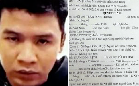 Truy nã bị can hiếp dâm cô gái đồng hương ở nhà nghỉ