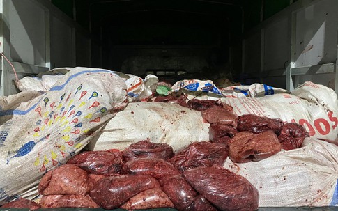 Hàng ngàn kilogram chân gà, thịt bò, nầm lợn bốc mùi hôi thối, thương lái vẫn tuồn vào nội địa theo đường tiểu ngạch