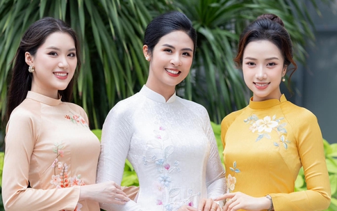 'Hút mắt' với loạt áo dài của hoa hậu Ngọc Hân cùng 17 nhà thiết kế tại Văn Miếu Quốc Tử Giám