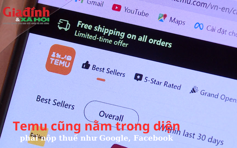 Temu cũng nằm trong diện phải nộp thuế như Google, Facebook