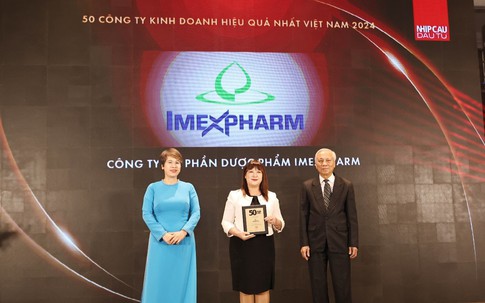 Imexpharm tiếp tục được vinh danh trong Top 50 Công ty Kinh doanh Hiệu quả nhất Việt Nam năm 2024