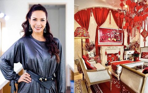 Không 'ăn Tết' ở nhà nhưng biệt thự của cựu mẫu Thúy Hạnh vẫn rực rỡ, lộng lẫy đón Xuân