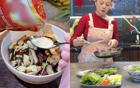 Phương Oanh chăm chỉ vào bếp, bật mí món ăn giải ngán sau Tết ai cũng làm được