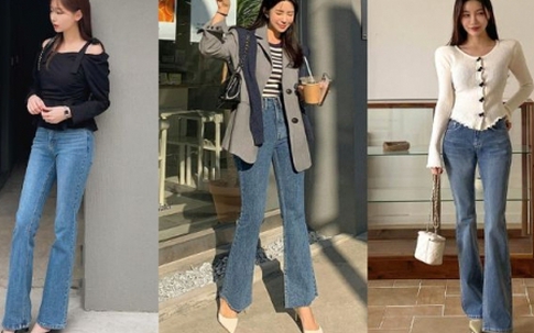 Quần jeans ống loe đang "hot" không kém quần ống rộng và 4 cách mặc sành điệu, siêu tôn dáng