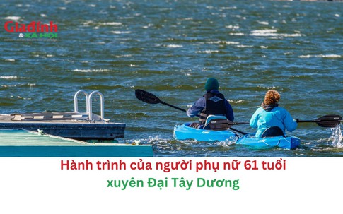 Kinh ngạc về hành trình chèo thuyền xuyên Đại Tây Dương của người phụ nữ 61 tuổi 