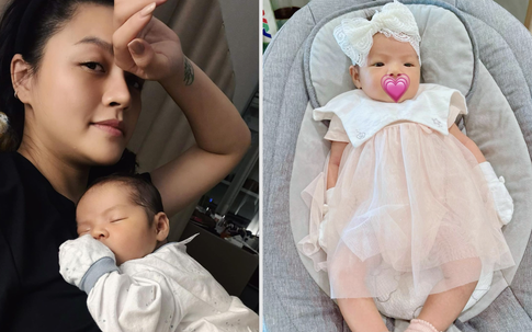 Khoảnh khắc đáng yêu của con gái Thu Quỳnh trong lễ đầy tháng