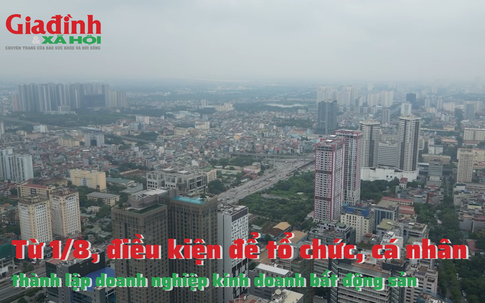 Từ 1/8, điều kiện để tổ chức, cá nhân thành lập doanh nghiệp kinh doanh bất động sản