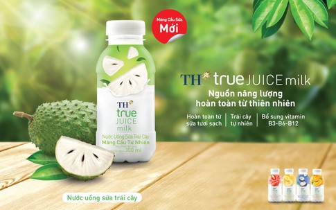 TH ra mắt Nước Uống Sữa Trái Cây Mãng Cầu Tự Nhiên TH true JUICE milk hoàn toàn từ thiên nhiên