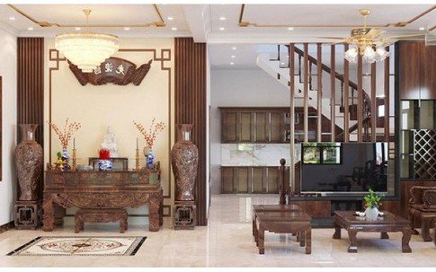 Cách thiết kế và bố trí phòng thờ kết hợp với phòng khách chuẩn phong thủy
