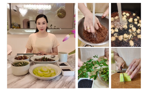 Hồ Quỳnh Hương chia sẻ bí quyết: Chỉ cần 20 phút nấu bữa cơm chay thanh lành, đầy đủ dưỡng chất