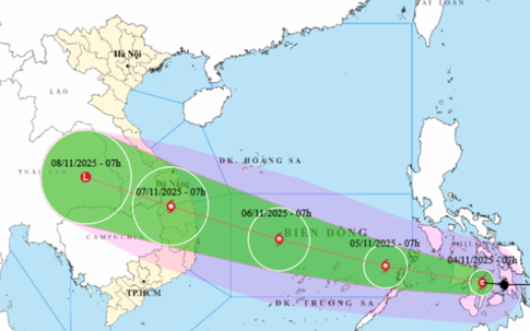 Bão Kalmaegi giật cấp 16, di chuyển rất nhanh, dự báo các tỉnh thành sẽ bị ảnh hưởng