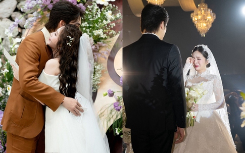 Đám cưới nữ chính phim 'Cha tôi người ở lại': Cô dâu bật khóc xúc động bên chú rể điển trai