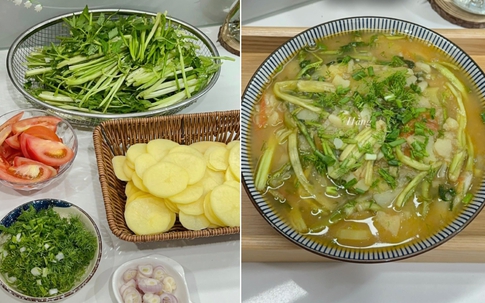 Canh khoai tây rau cần kiểu Thái Bình gây sốt trở lại