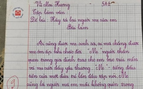 Bài văn tả mẹ đạt 9 điểm gây 'sốt' mạng, tinh tế nhất là lời phê của giáo viên