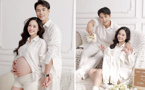 MC Thùy Linh lần đầu khoe bụng bầu bên chồng kém 5 tuổi