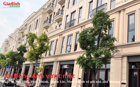 Xã Đông Anh vượt mặt các xã Thư Lâm, Phúc Thịnh, Thiên Lộc, Vĩnh Thanh về giá nhà phố thương mại