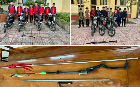 Triệu tập hai nhóm học sinh mang hung khí đi giải quyết mâu thuẫn