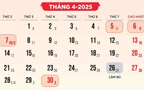 Thông tin mới nhất về lịch nghỉ lễ Giỗ tổ Hùng Vương 2025 sắp tới