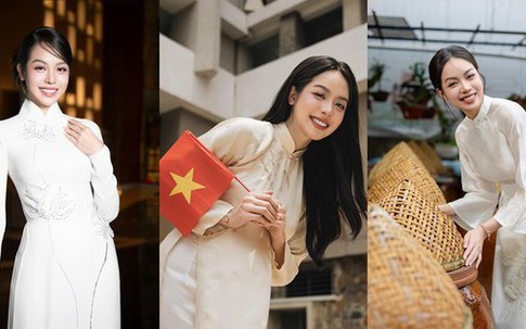 Cũng là áo dài trắng nhưng Hoa hậu Thanh Thủy luôn thêm một chi tiết cực tinh tế