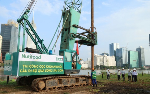 Dự án cầu đi bộ qua sông Sài Gòn chính thức thực hiện mũi khoan cọc đầu tiên