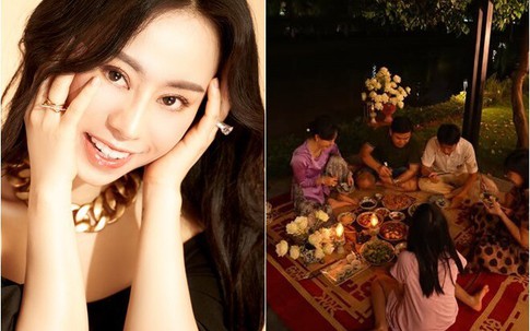 Á hậu Việt giàu có tái hiện màn ăn cơm dưới đèn dầu gây sốt