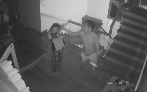 Phẫn nộ clip nghi vấn chồng hành hung vợ dã man lúc rạng sáng