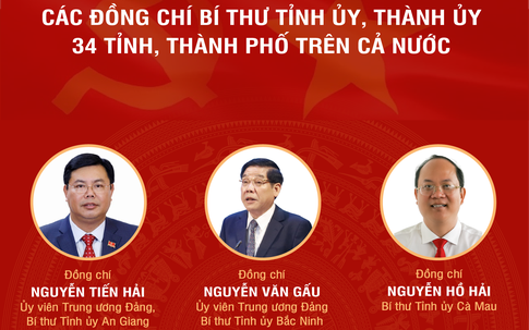Các đồng chí Bí thư Tỉnh ủy, Thành ủy 34 tỉnh, thành phố trên cả nước