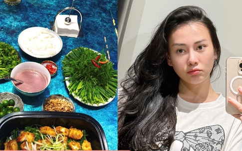Phương Oanh 'lên món', giữa bàn tiệc có một món đồ dùng khiến chị em 'truy lùng'