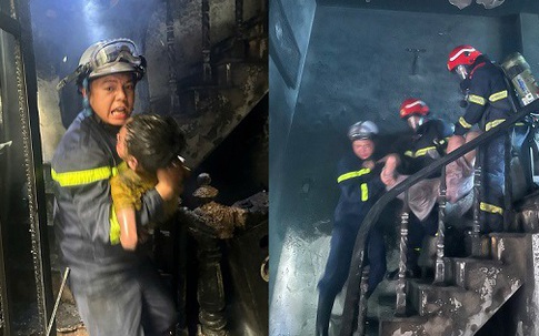 Hà Nội: Giải cứu 3 người mắc kẹt trong vụ cháy nhà ở phường Bồ Đề